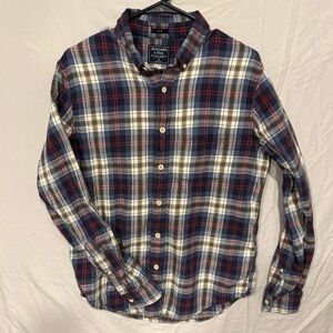 Abercrombie & Fitch Long Sleeve Button Down  Plaid Shirt, Mens Medium, Slim Fit